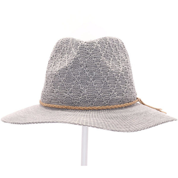 C.C Diamond Knit Panama Hat with Suede Braided Cord (Adult/One Size) Multiple Colors!