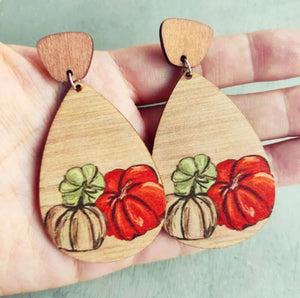 Simply "Gourd-geous" Wooden Teardrop Earrings