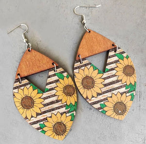 Beautiful Vintage Boho Inspired Wooden Earrings