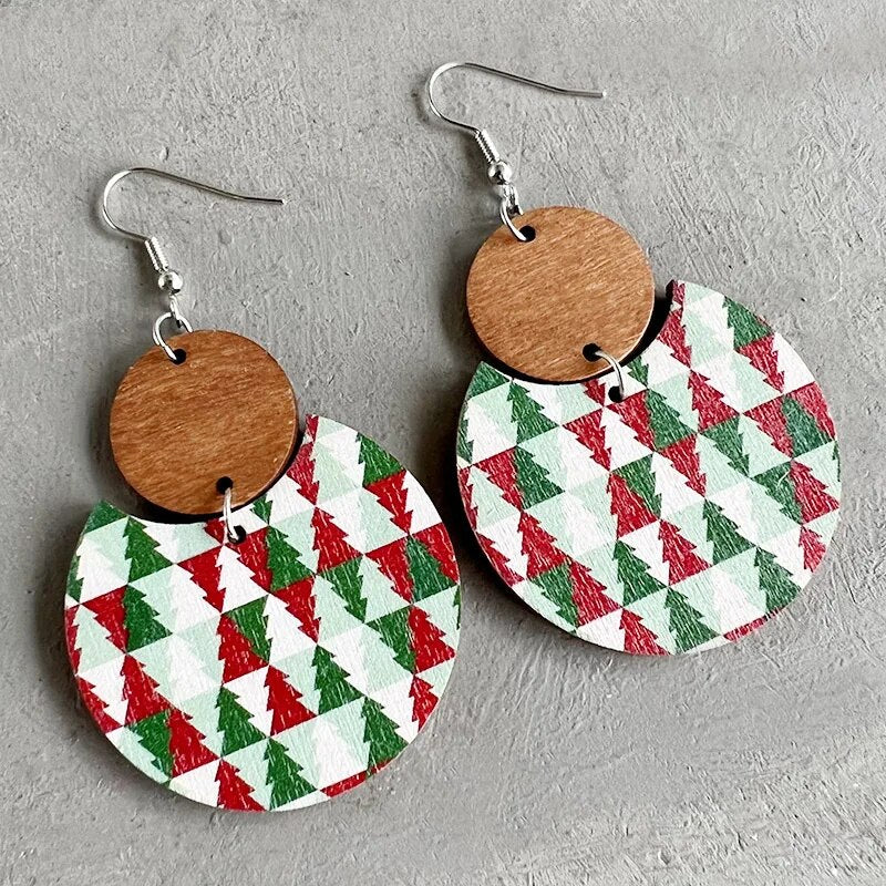 "Oh Christmas Tree" Christmas Wooden Earrings