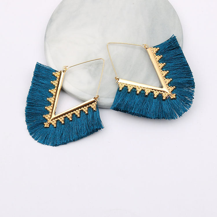 Boho Intricate Gold Fringe Earrings