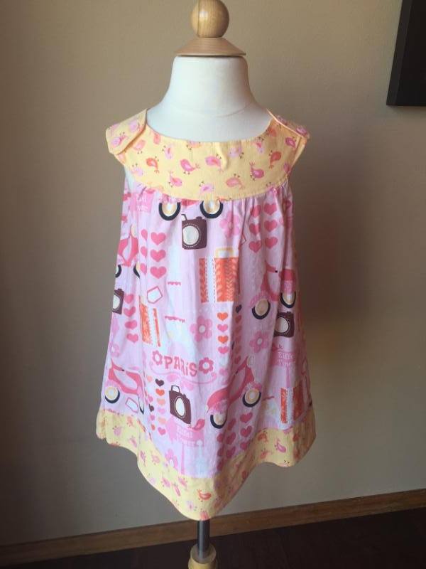Pre-Loved Girls Custom Tunic Top Dress Parisian Print, size 7/8