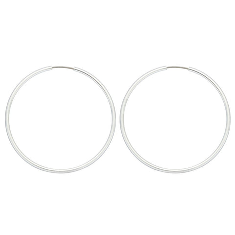 Silver Circle Hoop Earrings