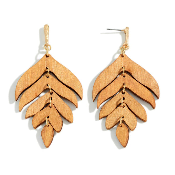 Wooden Leaf Earrings *5 Colors*