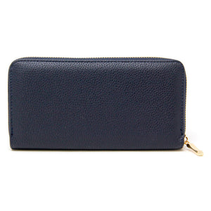 Solid Faux Leather Long Wallet