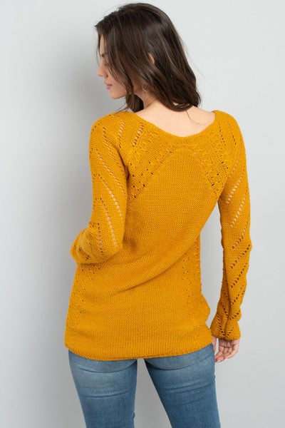 New Womens Boutique Fall Days Mustard Sweater S, M, L, XL