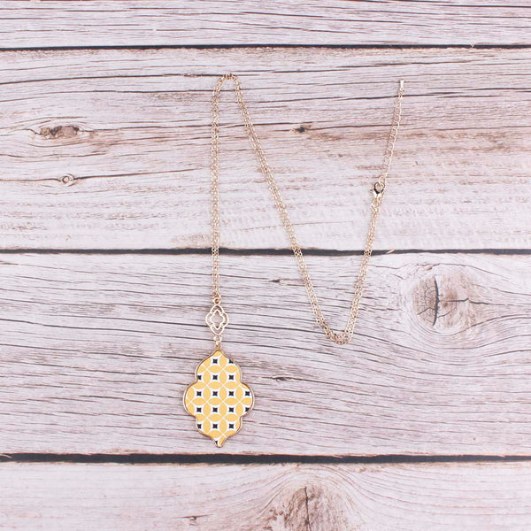 Gold Moroccan Colorful Pendant Necklaces 4 Designs!