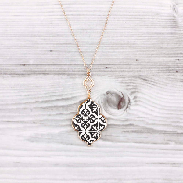 Gold Moroccan Colorful Pendant Necklaces 4 Designs!