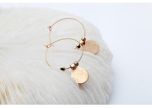 Vintage Gold Minimalist Circle Hoop Earrings