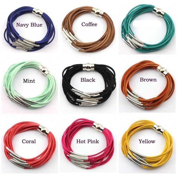 Faux Suede Strappy Magnetic Bracelets. Lot's of Colors!