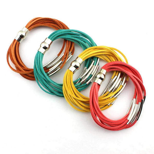 Faux Suede Strappy Magnetic Bracelets. Lot's of Colors!