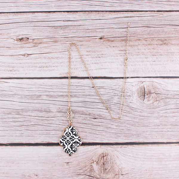 Gold Moroccan Colorful Pendant Necklaces 4 Designs!