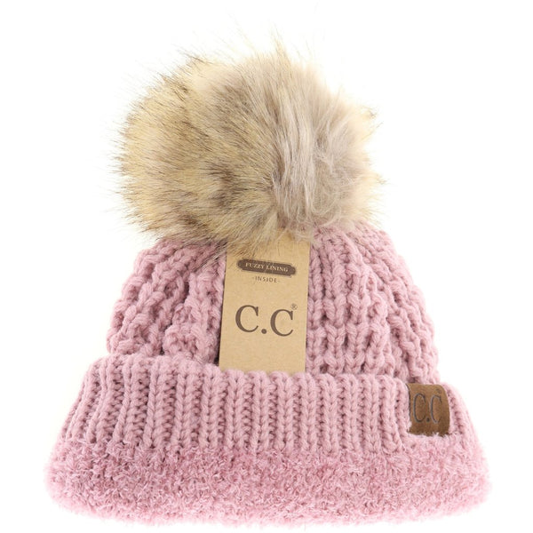 CC Waffle Knit Pom Beanies (Adult/One Size) Many Colors