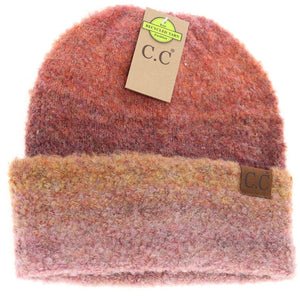 CC Multi-Colored Slouchy Mohair Cuffed Beanie *Many Colors*