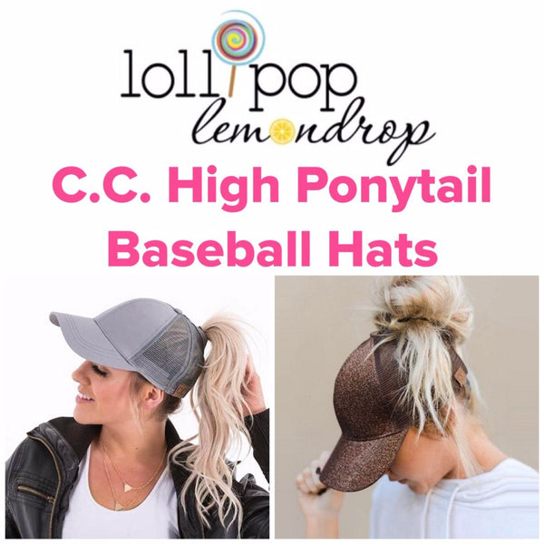 C.C. High Ponytail Baseball Style Hats (Adult/One Size)