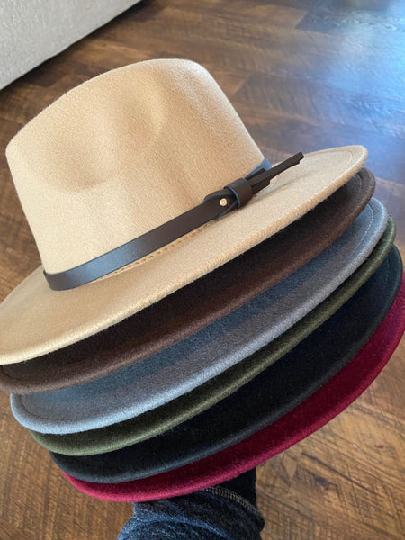 Trendy Fall/Winter Felt Brimmed Panama Hat *6 Colors*