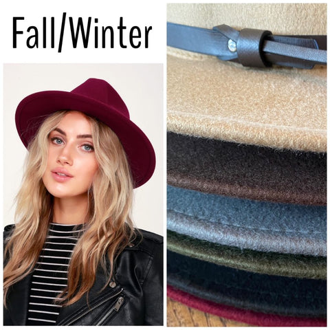 Trendy Fall/Winter Felt Brimmed Panama Hat *6 Colors*