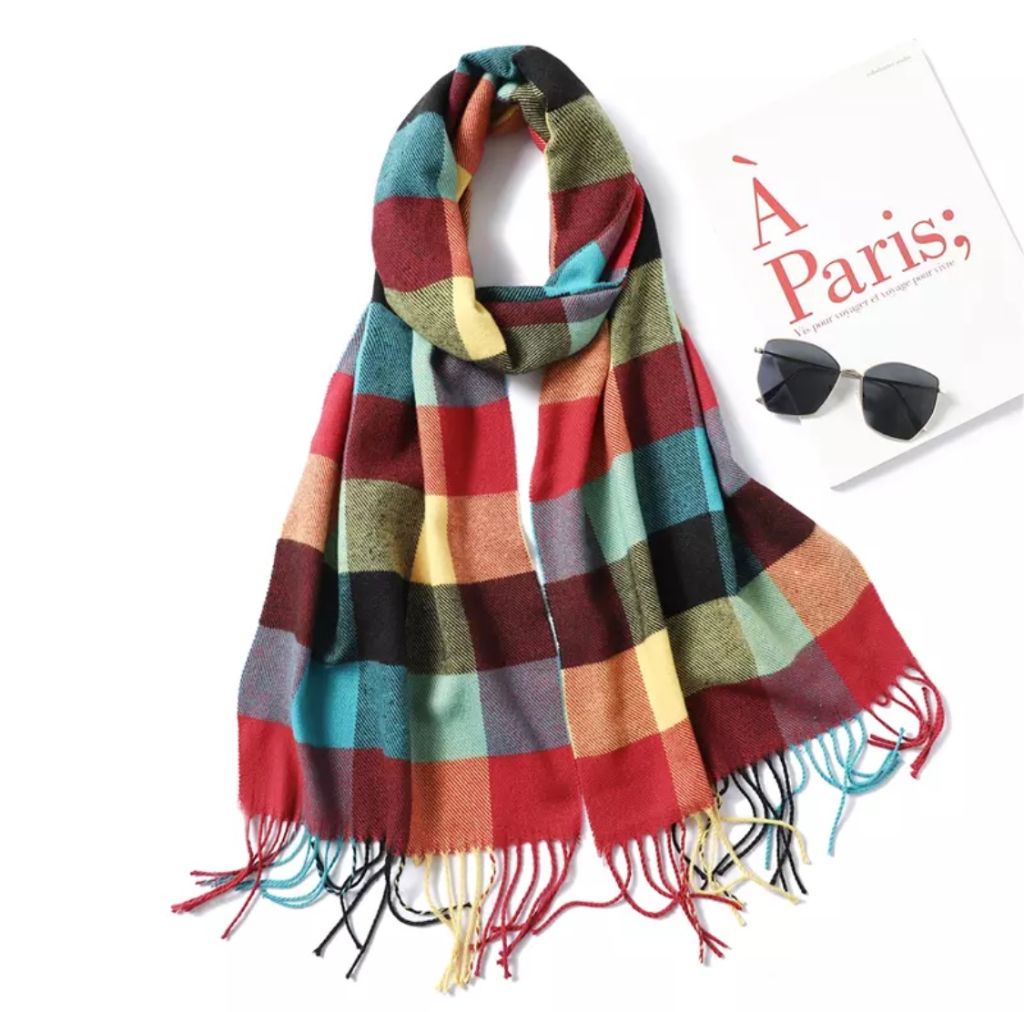 Colorful Plaid Traditional Cashmere Scarf