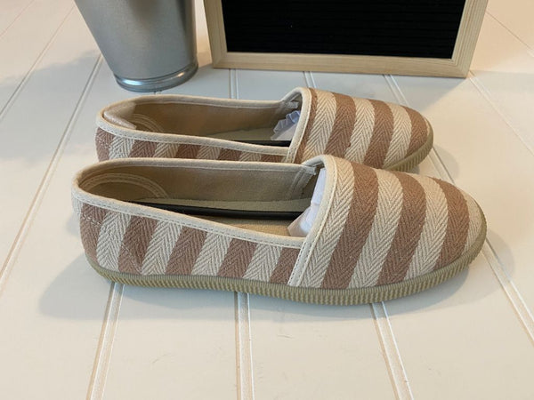 Pre-Loved NEW Rock & Candy by ZiGi, Tan & Cream Striped Shoes, Size 6