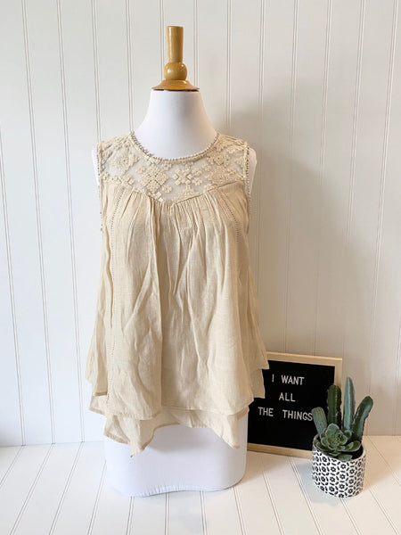 New Women's Boutique Style & Co. Sleeveless Top with Lace Detail