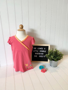 Pre-Loved Girls Like New Gymboree Flutter Sleeve Fish Top, size 6
