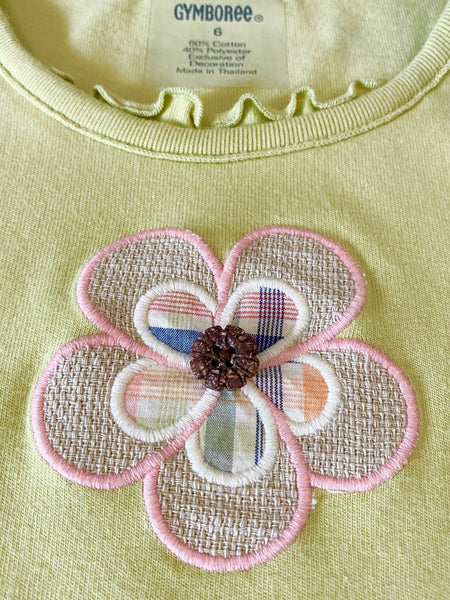 Pre-Loved Girls Gymboree Flower Button Top, size 6