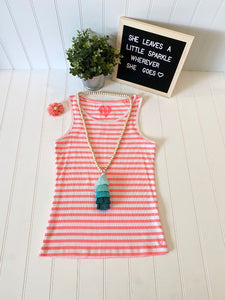 Pre-Loved Girls Like New NEXT Striped Ribbed Tank, size 13yrs