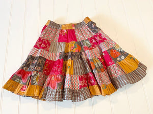 Pre-Loved Girls NEW Room Seven Patchwork Print Twirl Skirt Size 4