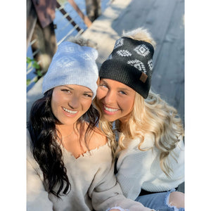CC Aztec Pom Beanies (Adult/One Size) Many Colors