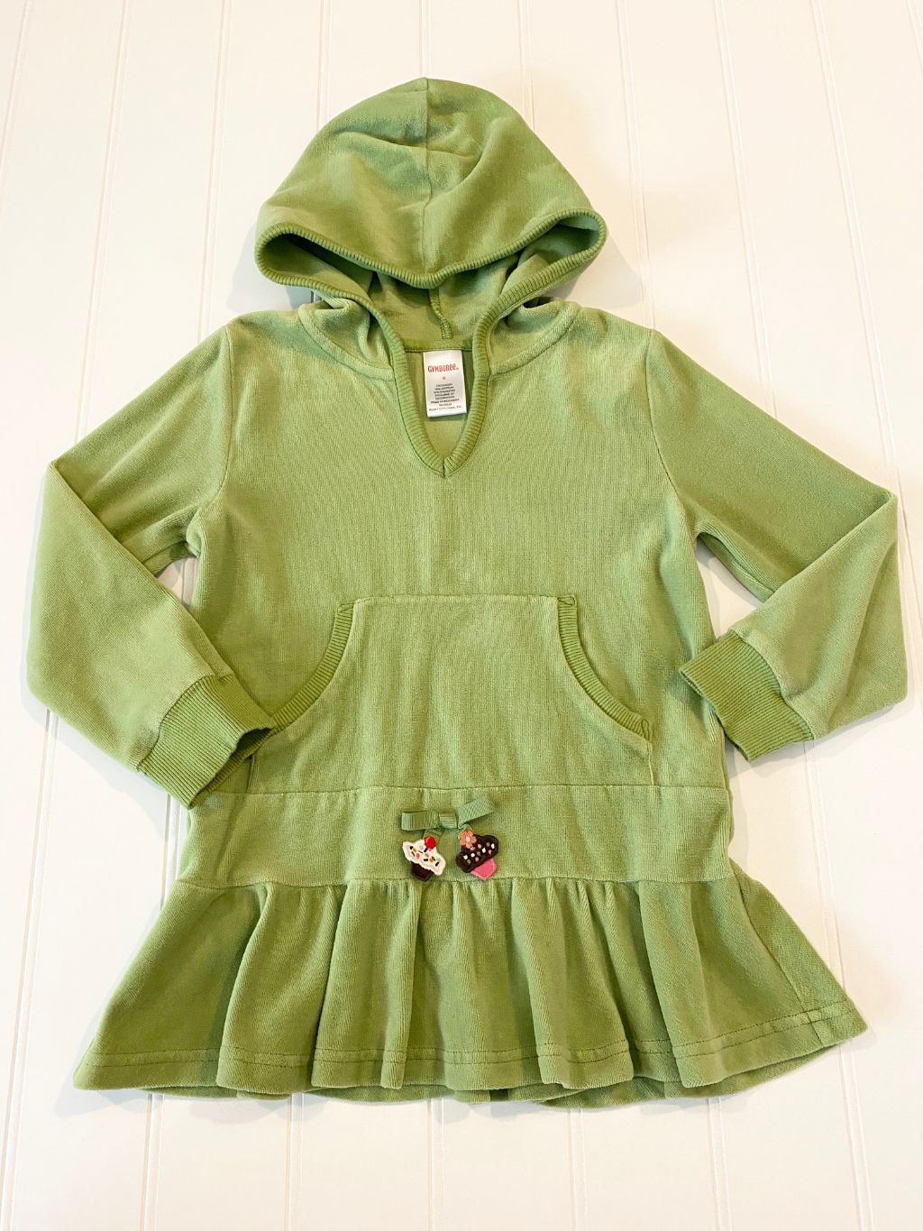 Pre-Loved Girls Gymboree Hooded Velour Tunic Top Size 6