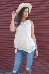 New Women's Boutique Style & Co. Sleeveless Top with Lace Detail
