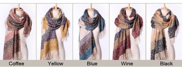 Super Soft Mohair Striped Textured Scarves