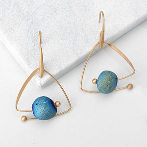 Geometric Stone Dangle Earrings