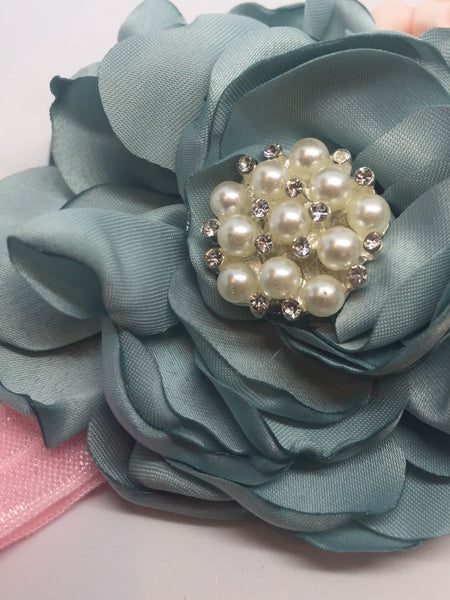 Satin and Pearl Flower Headbands