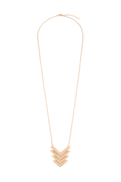 Matte Gold Layered Chevron Necklace