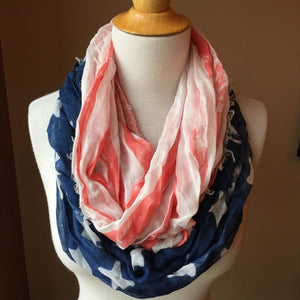 Pre-Loved Scarf: American flag infinity scarf New w/o tags