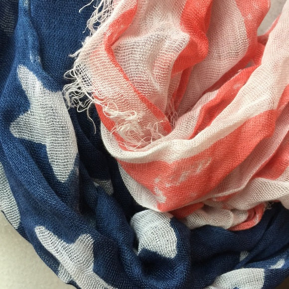 Pre-Loved Scarf: American flag infinity scarf New w/o tags