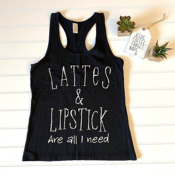Pre-Loved Boutique “Lattes & Lipstick” Tank, Size L