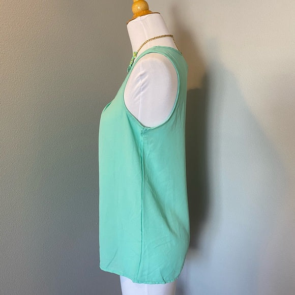 Pre-Loved Mint pleated dressy tank, size S