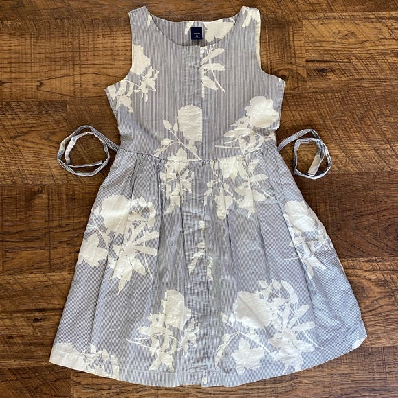 Pre-Loved Girls Gap Kids Button Up Striped/Floral Dress size XL/12