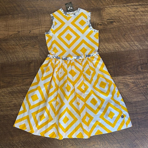 Pre-Loved Girls NEW Llume Geometric Floral Trim Dress Size 12