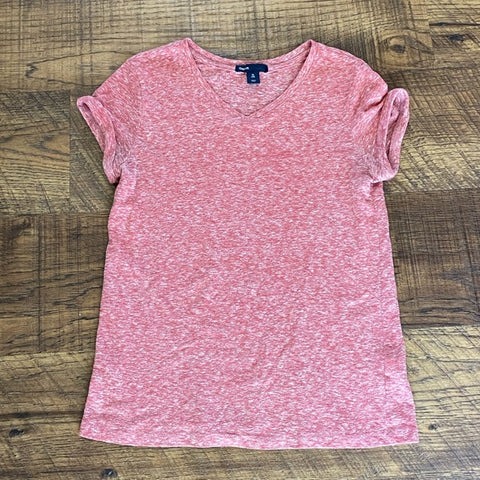 Pre-Loved Girls Gap Kids Cuff Sleeve Heathered V-Neck Top XL (12)