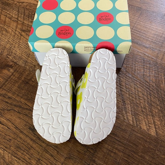 Pre-Loved Girls New Mini Boden Floral Leather Clogs size 29 (11.5)