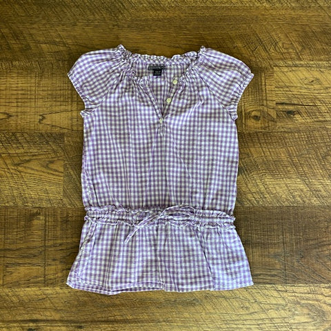 Pre-Loved Girls Gingham Check Drop Waist Tunic Top Size M (8)