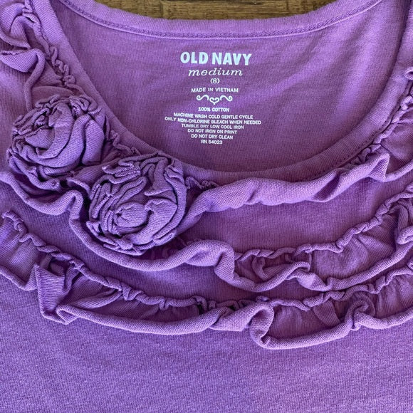 Pre-Loved Girls Old Navy Flower & Ruffle Top Size M (8)