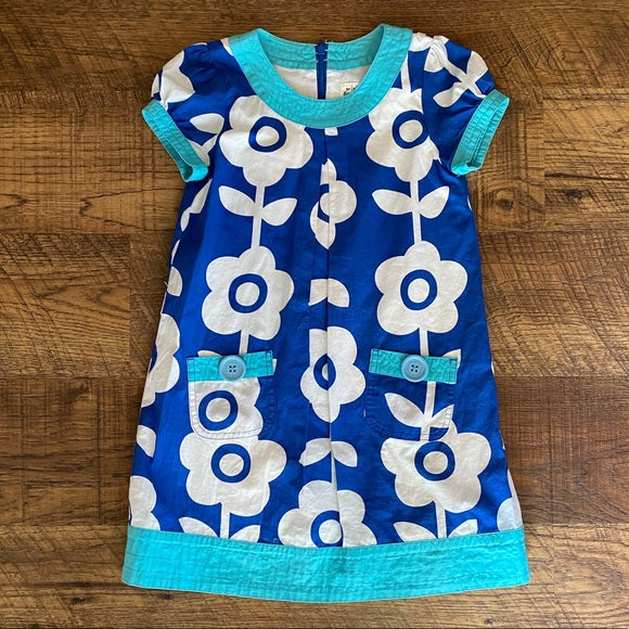 Pre-Loved Girls Like New Mini Boden Retro Floral Dress 7-8y